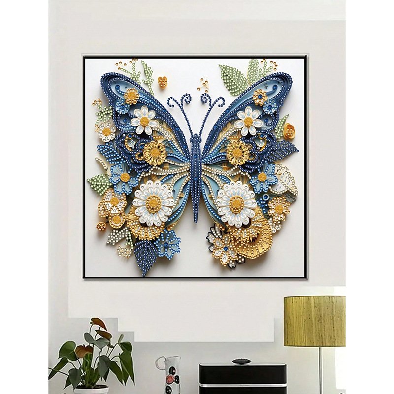 Hot Sale DIY Diamond Painted Christmas Decorative Painting 30*30cm Independent Station Printed Flower Butterfly Box Crystal Home