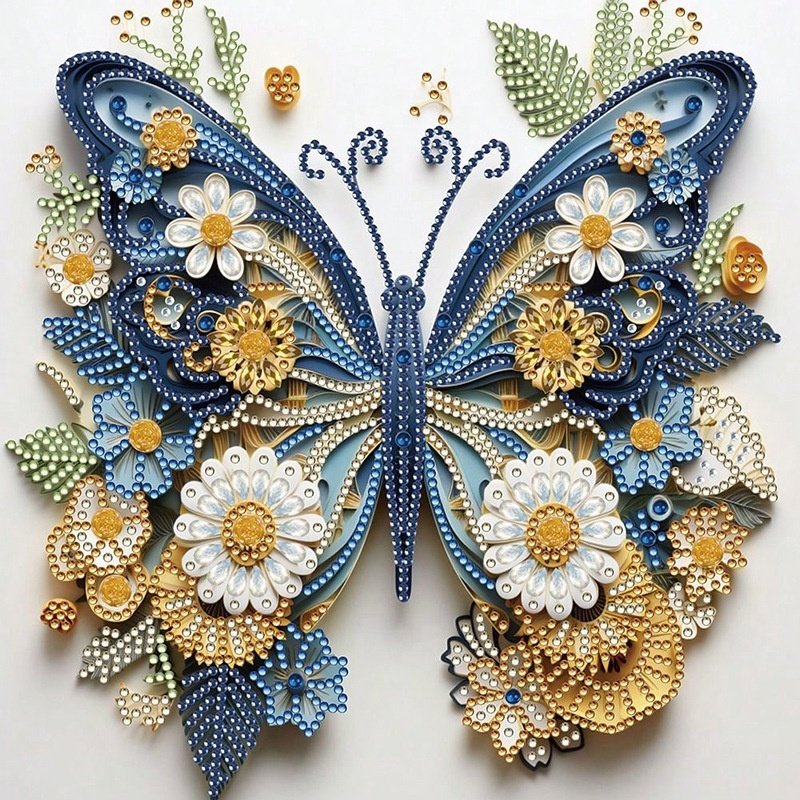 Hot Sale DIY Diamond Painted Christmas Decorative Painting 30*30cm Independent Station Printed Flower Butterfly Box Crystal Home