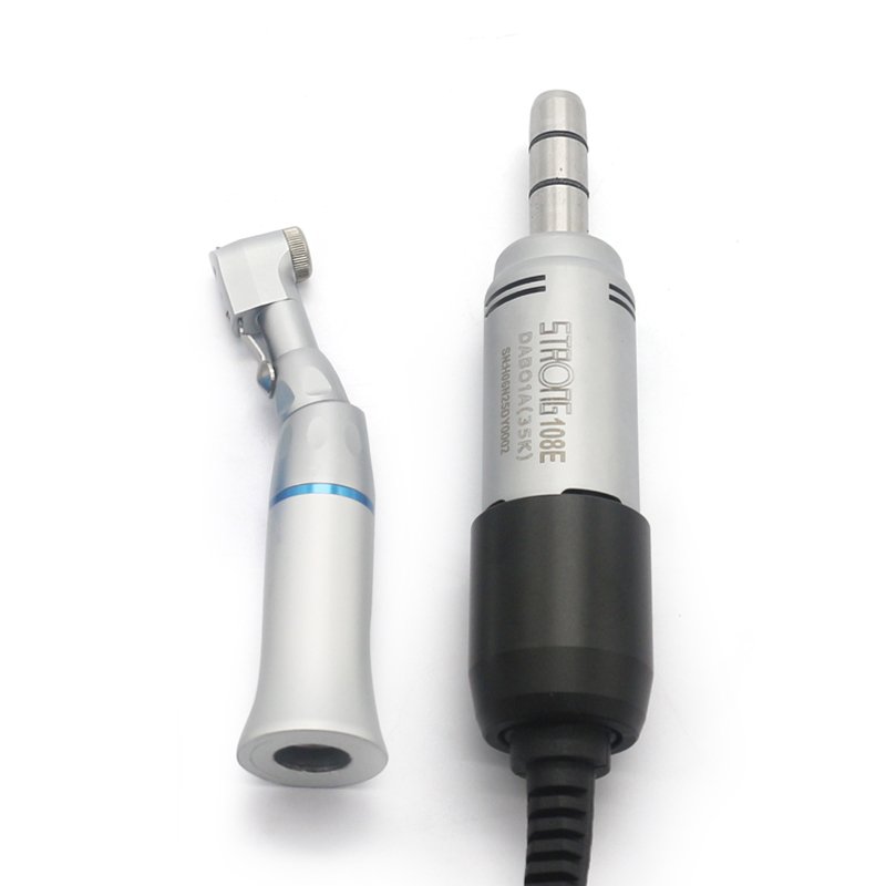 Factory manufacturer strong204 108e electric micromotor 35000 rpm drill lab handpiece contra angle straight kit OEM private logo