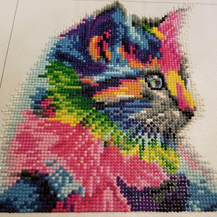 Custom 5D full drill rhinestone mosaic diamond painting kit wholesale animal colorful cute cat diamond painting