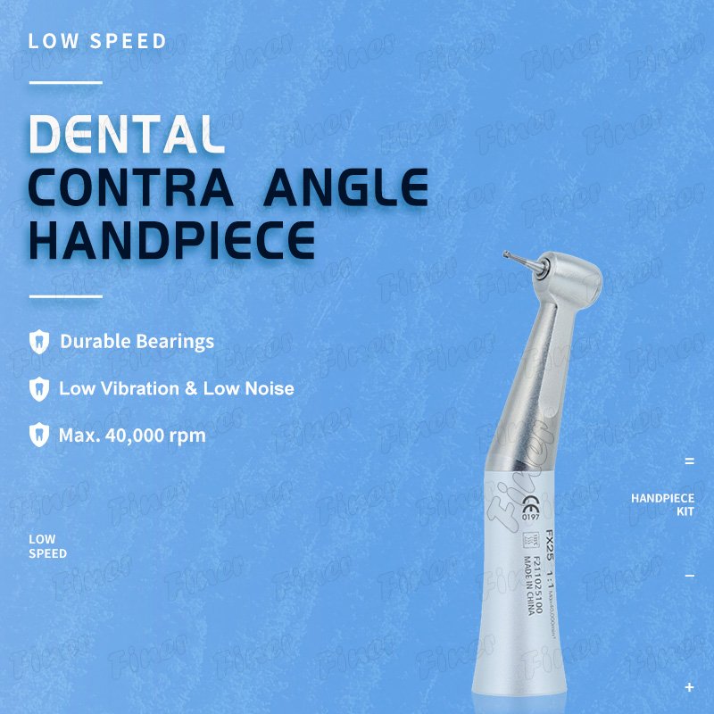 Low speed e-type portable burable bearings dental handpiece contra angle