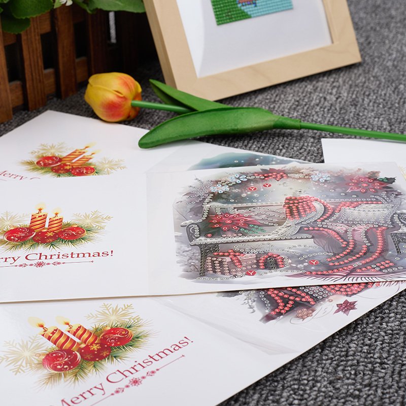 Hot Sale Six Piece Set Children's Greeting Card Diamond Painting Christmas Greeting Card Gift For Friends And Family