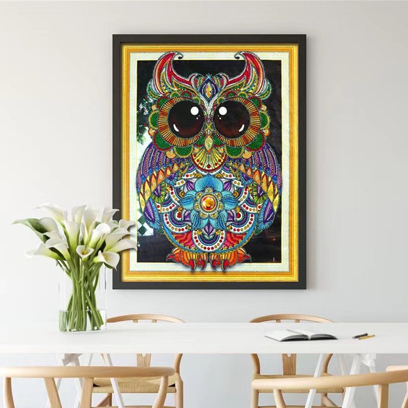 Diamond PaintingCute Owl 5D Diamond Painting Kit Print DIY adult table still life picture cartoon European-style for home use