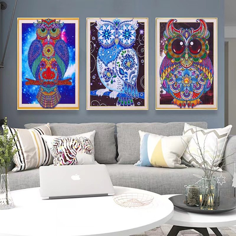 Diamond PaintingCute Owl 5D Diamond Painting Kit Print DIY adult table still life picture cartoon European-style for home use