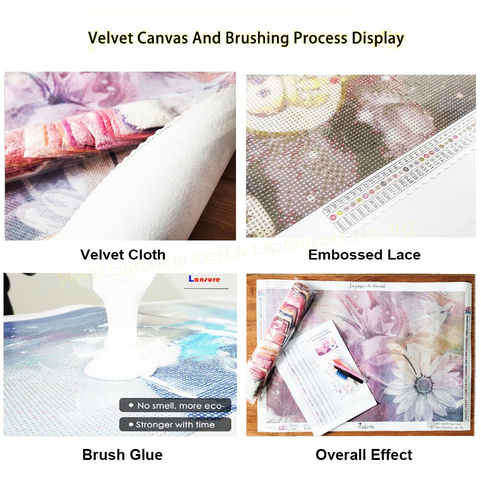 LS 5D diy diamond painting kit christmas velvet flocking canvas diamond dot painting goblin paintings wall art home decor