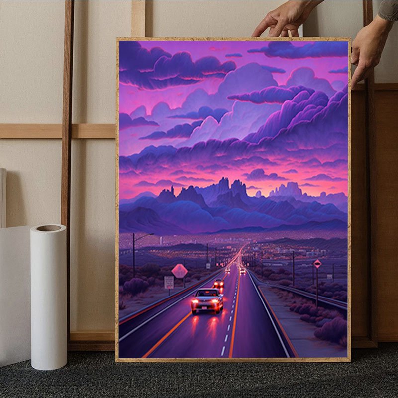Purple High Street diamond dot painting America style 5d diy diamond painting accessories Home Wall Decor