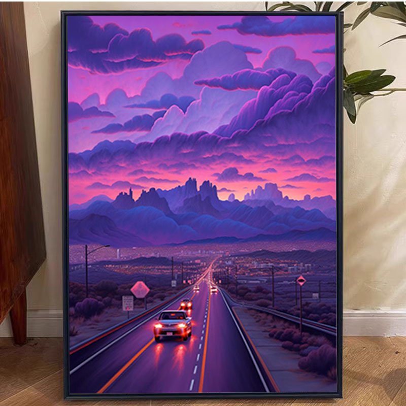 Purple High Street diamond dot painting America style 5d diy diamond painting accessories Home Wall Decor