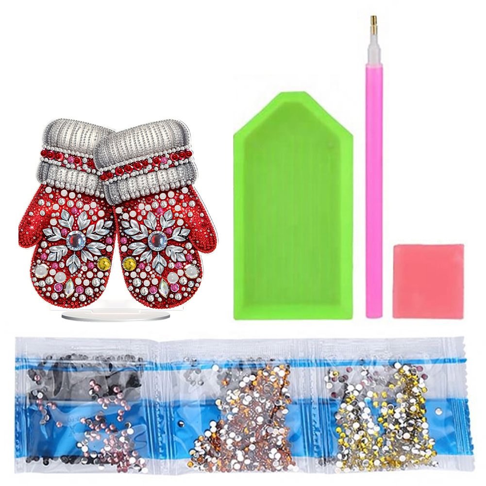 Diamond Painting Christmas Gloves 5D DIY Craft Ornament