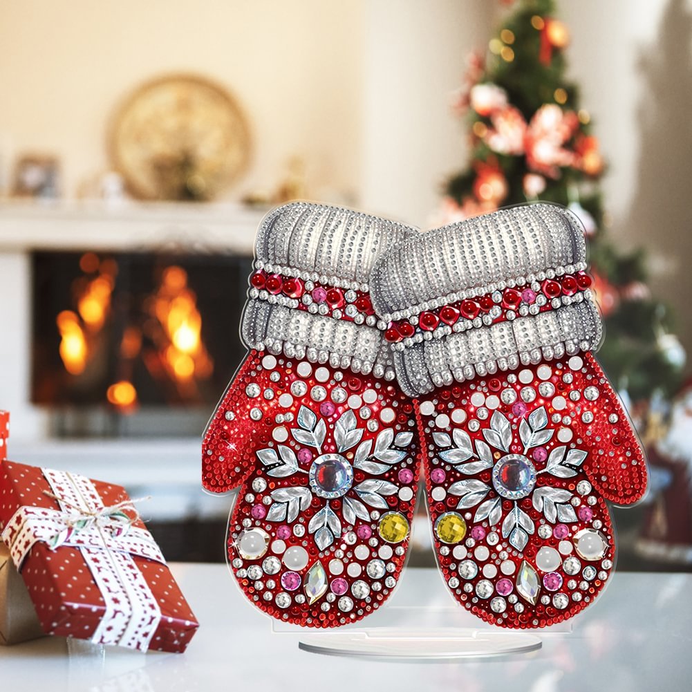 Diamond Painting Christmas Gloves 5D DIY Craft Ornament