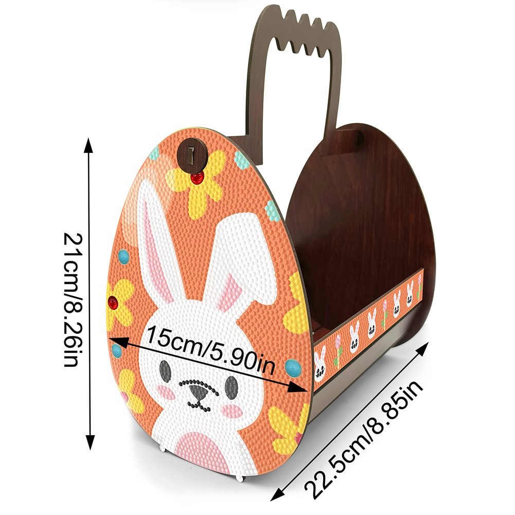 Wooden Easter Craft Egg Bunny 5D DIY Diamond Painting Craft Storage Box