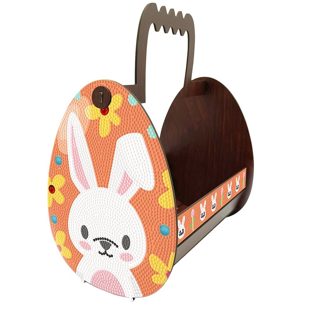Wooden Easter Craft Egg Bunny 5D DIY Diamond Painting Craft Storage Box