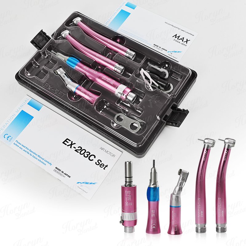 Dental Student Kits 2 pcs High Speed MAX Handpiece without Light /1 Set External Water Spray Dental Low Speed Handpieces Kit