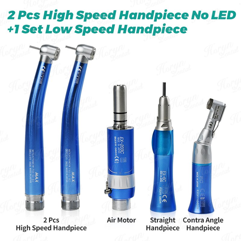 Dental Student Kits 2 pcs High Speed MAX Handpiece without Light /1 Set External Water Spray Dental Low Speed Handpieces Kit