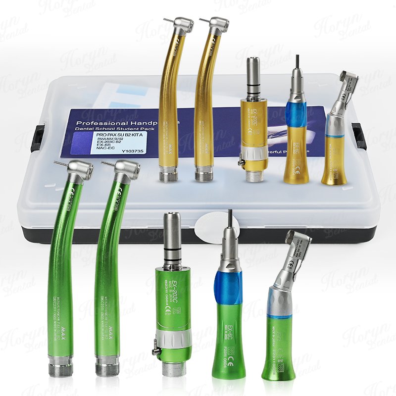 Dental Student Kits 2 pcs High Speed MAX Handpiece without Light /1 Set External Water Spray Dental Low Speed Handpieces Kit