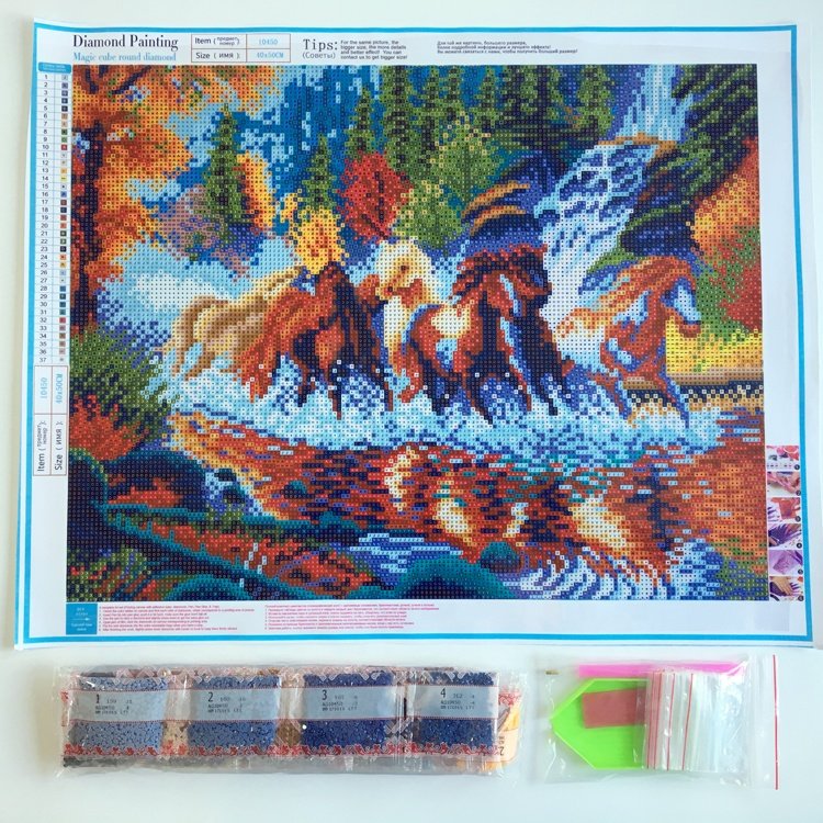 Wholesale "Running horses" pattern diy crystal diamond painting