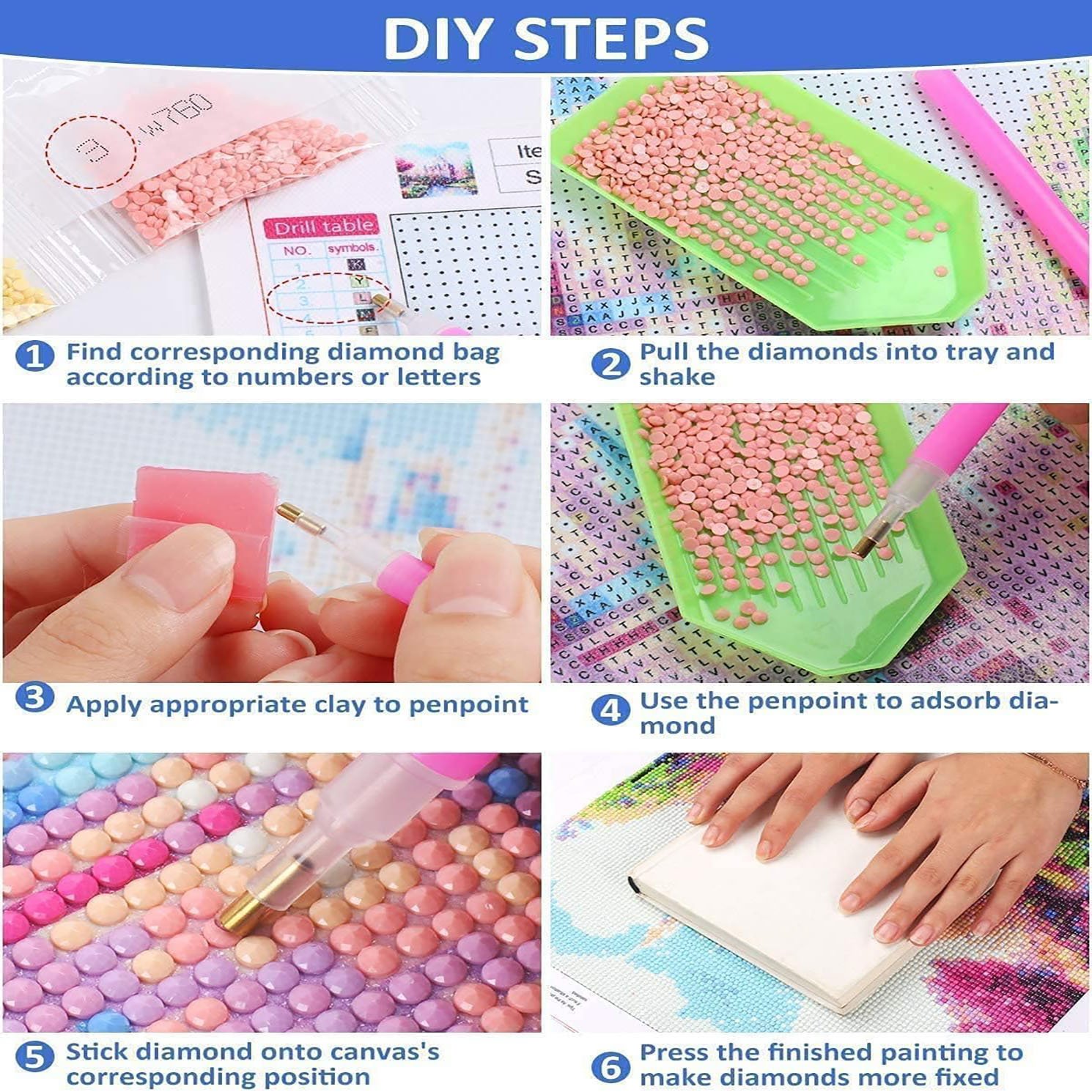 Adult Diamond Painting Kit DIY Round Diamond Cartoon Pink Valley Landscape Painting 5D Art Painting Kit Home Decoration Crafts