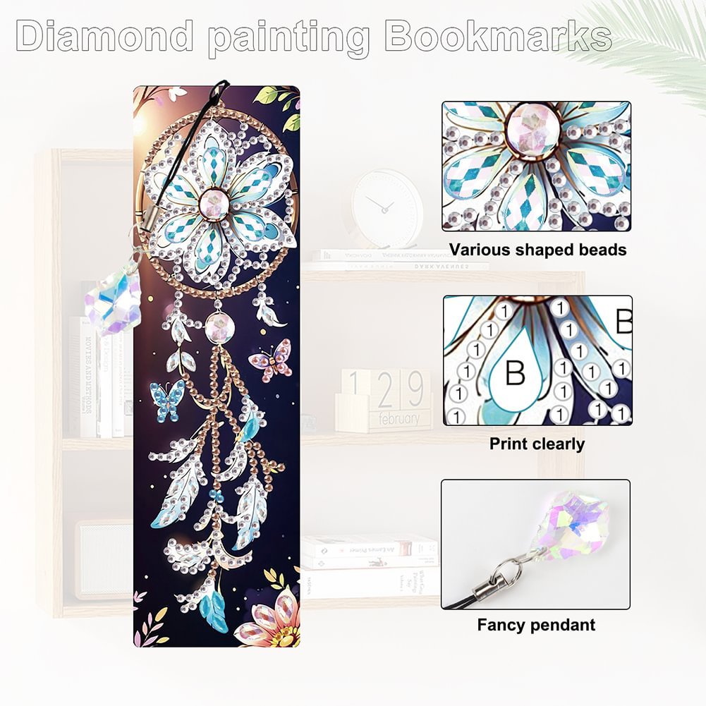 4Pcs Dream Catcher Butterfly 5D DIY Craft Bookmark