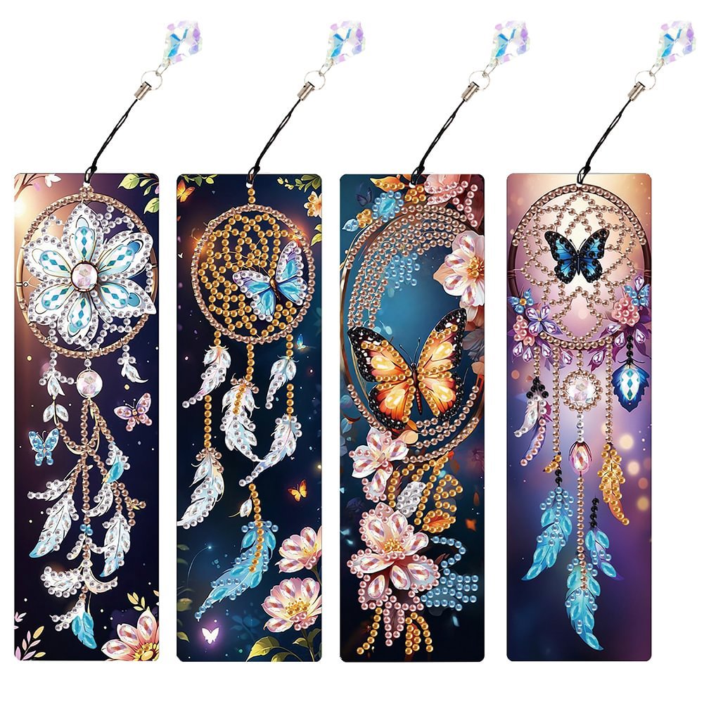 4Pcs Dream Catcher Butterfly 5D DIY Craft Bookmark