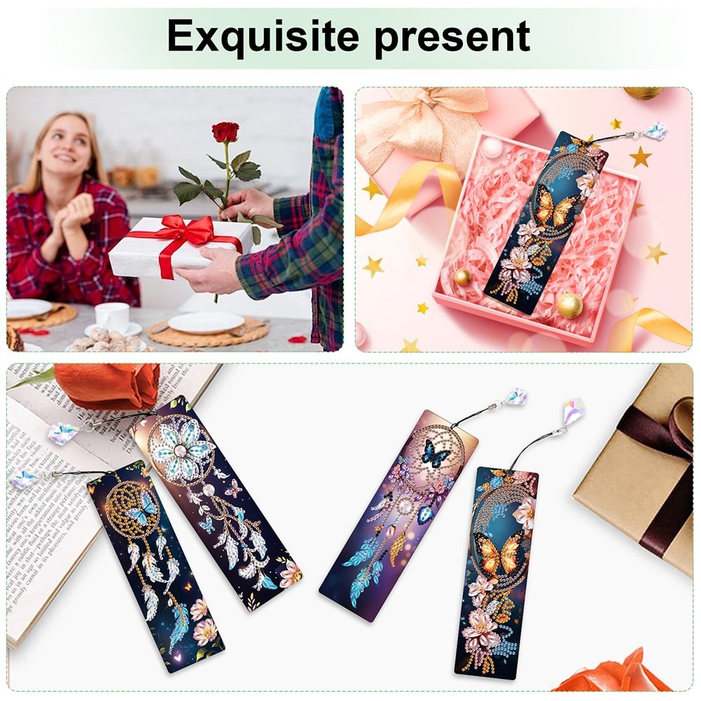 4Pcs Dream Catcher Butterfly 5D DIY Craft Bookmark