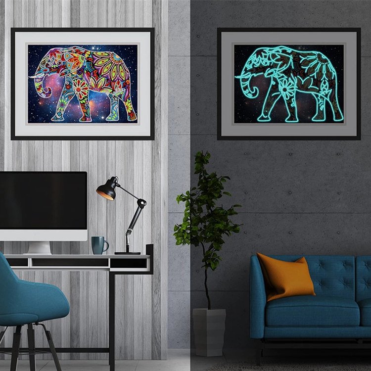 Custom Luminous Elephant Diamond Painting DIY 5D Diamond Painting Kits