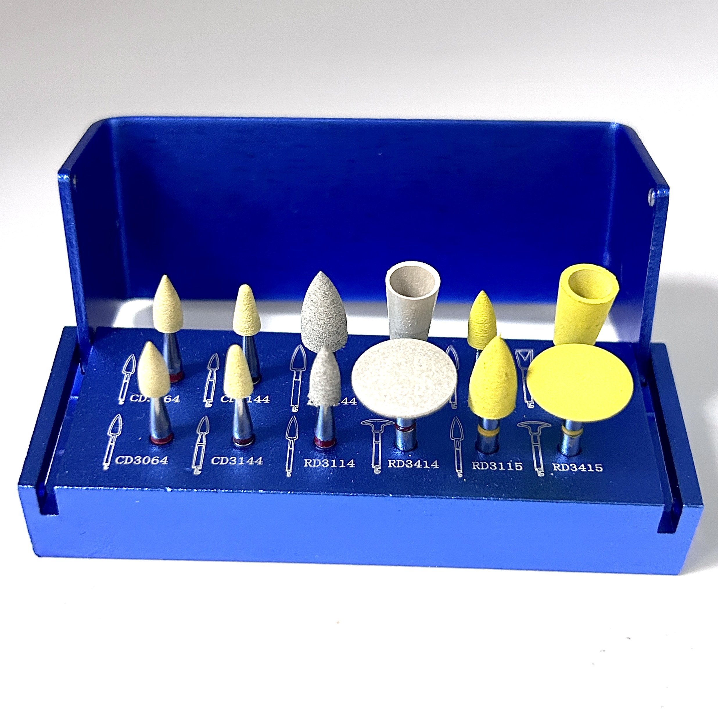 RA1112 High Gloss Polishing RA Kit for Composite Dental Ceramics Porcelain Polish Low Speed Polishing Bur 12PCS Kit RA