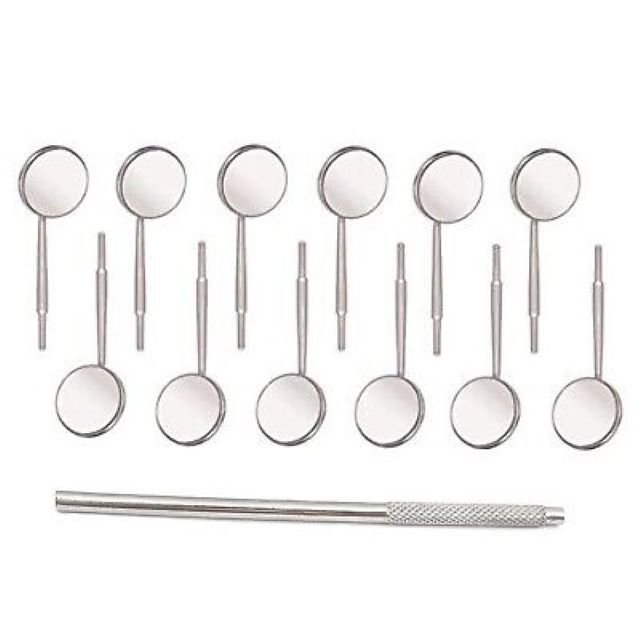 Hot Sale Wholesale Stainless Steel Double Sided Mouth Mirrors #4 / Rhodium Front Surface Rust-Free Cleaning Filing Equipment