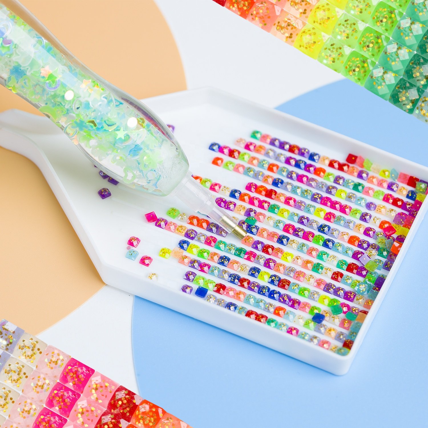 R-09/10 Sparkling Dazzling Pixie Beads Fairy Glitter Dust Drill Diamond Painting Jelly Glitter Neon Drills