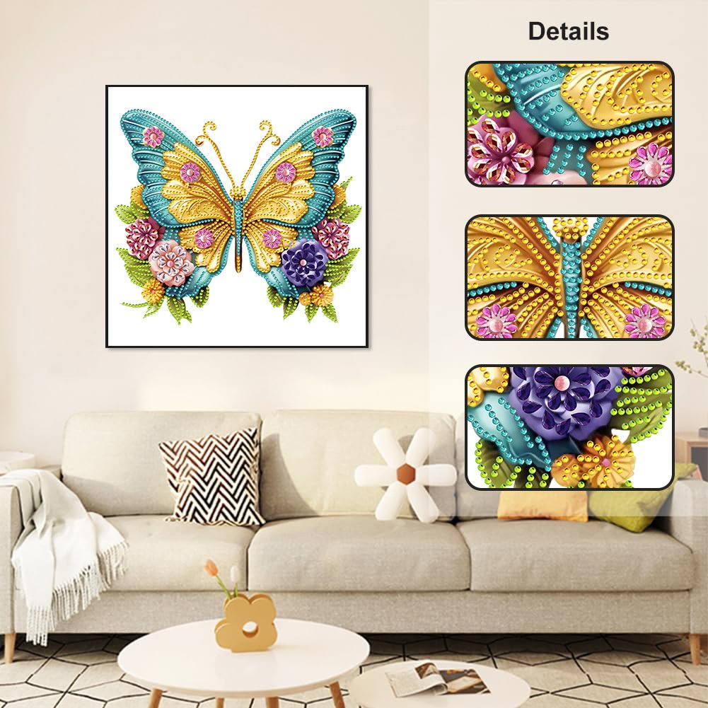 30x 30cm 5D Special Diamond Embroidery Full Diamond Art Craft Wall Decoration Beginner Gift-DIY Butterfly Animal