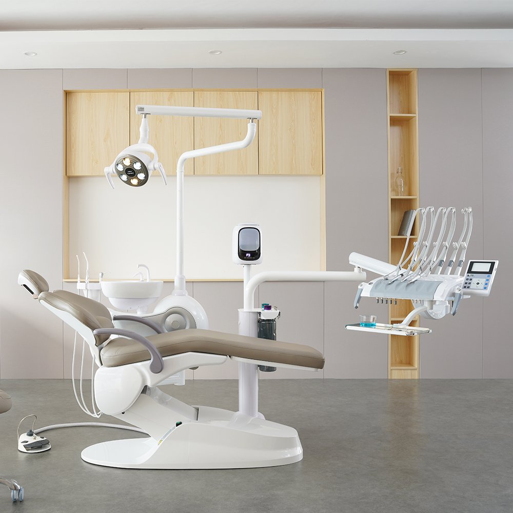 SAFETY M2+ full course disinfection ergonomics even weight distribution comfort dental chair with handpiece for dentist
