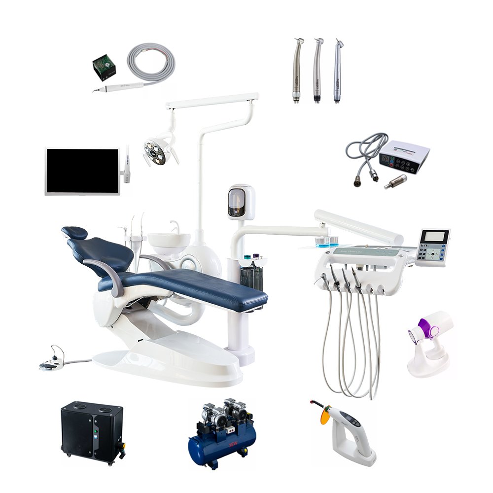 SAFETY M2+ full course disinfection ergonomics even weight distribution comfort dental chair with handpiece for dentist