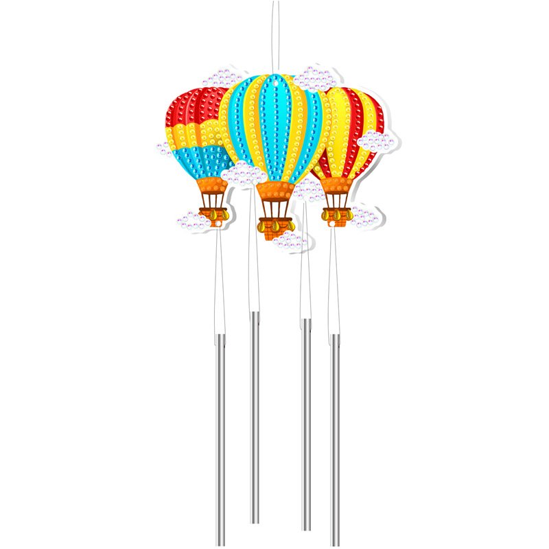 DIY diamond painting wind chime aluminum tube window pendant, double-sided rhinestone gift pendant for creative decoration