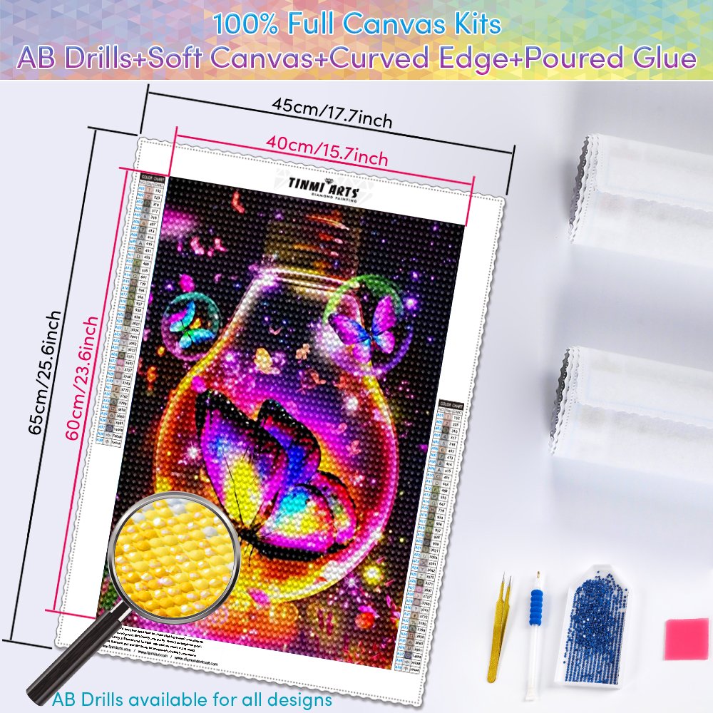 Wholesale 5D Diamond Painting Diy Full Drill Wall Art Mosaic Butterfly Picture of Rhinestone Home Decor