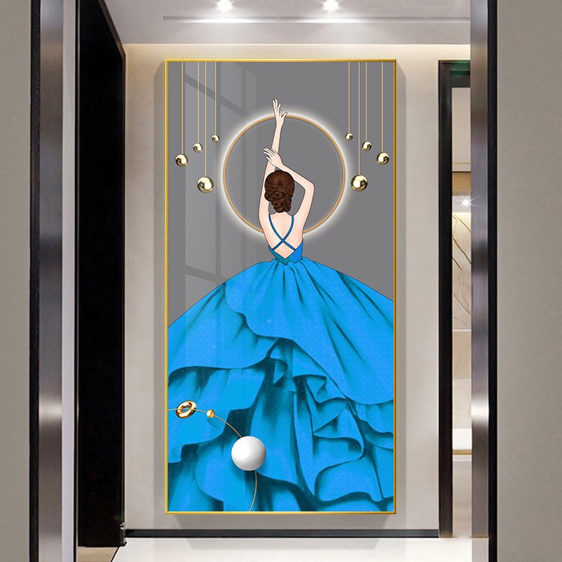 3D Diamond Beauty Sexy Elegant Girl Canvas Art Prints Crystal Porcelain Painting for Home Living Room