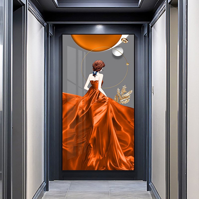 3D Diamond Beauty Sexy Elegant Girl Canvas Art Prints Crystal Porcelain Painting for Home Living Room