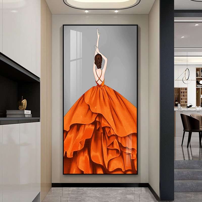 3D Diamond Beauty Sexy Elegant Girl Canvas Art Prints Crystal Porcelain Painting for Home Living Room