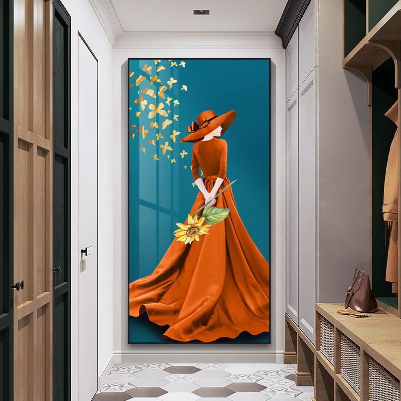 3D Diamond Beauty Sexy Elegant Girl Canvas Art Prints Crystal Porcelain Painting for Home Living Room