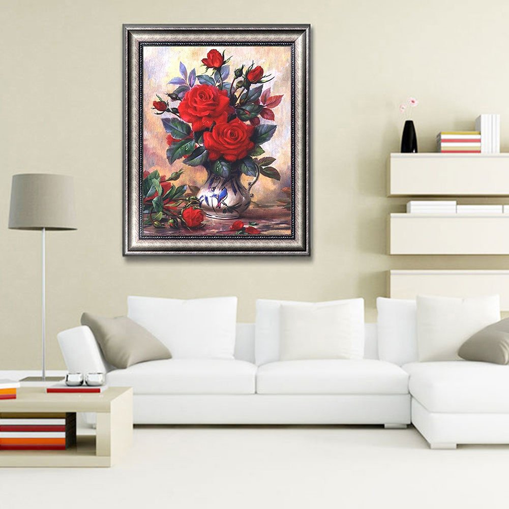 5D DIY Diamond Flower Arrangement Flower Vase Stitch Diamond Embroidery Mosaic Diamond Home Decor