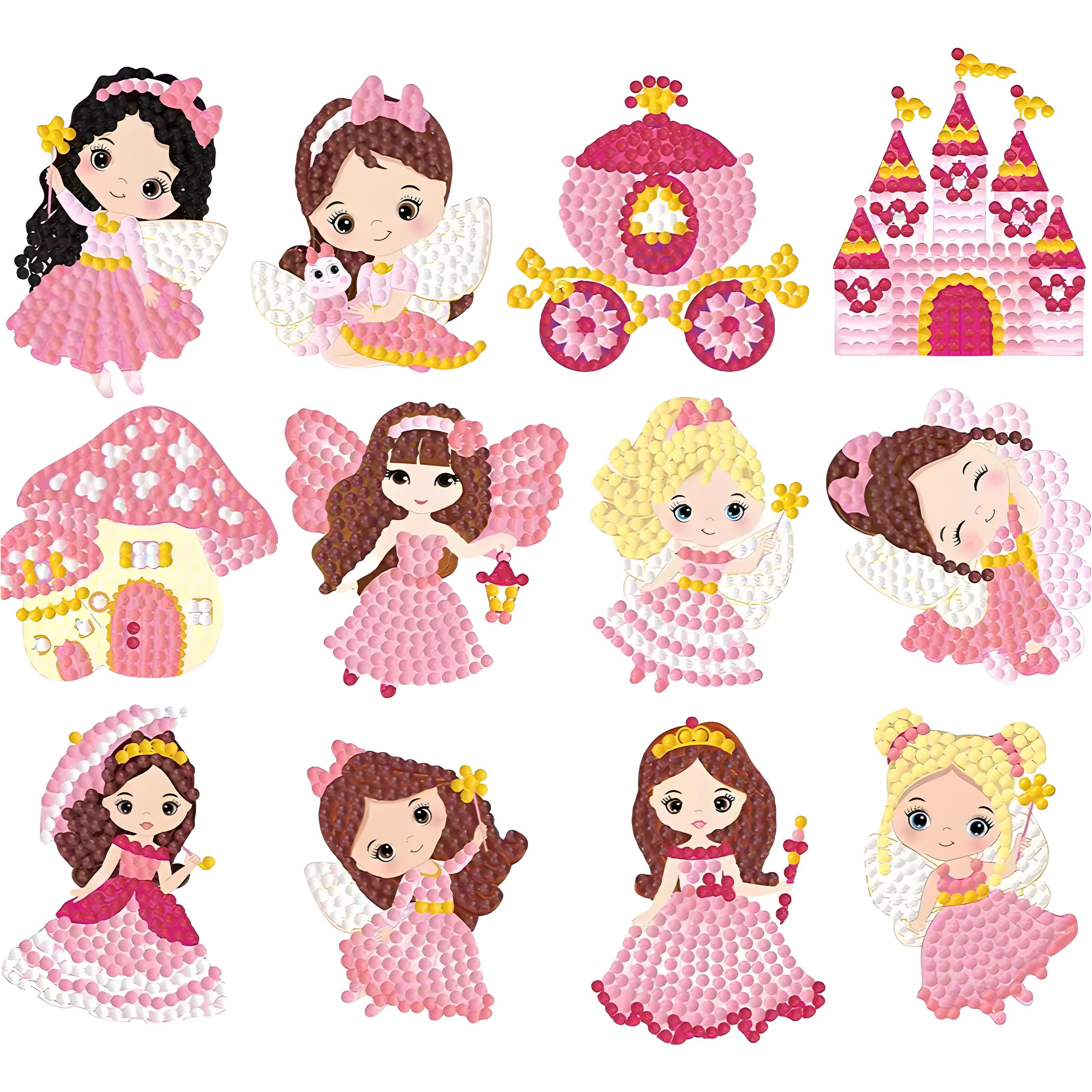 Cartoon Stickers Diamond Painting Kits for Kids Angel Princess Sticker DIY Diamond Painting Stickers Paster Child Puzzle Gift