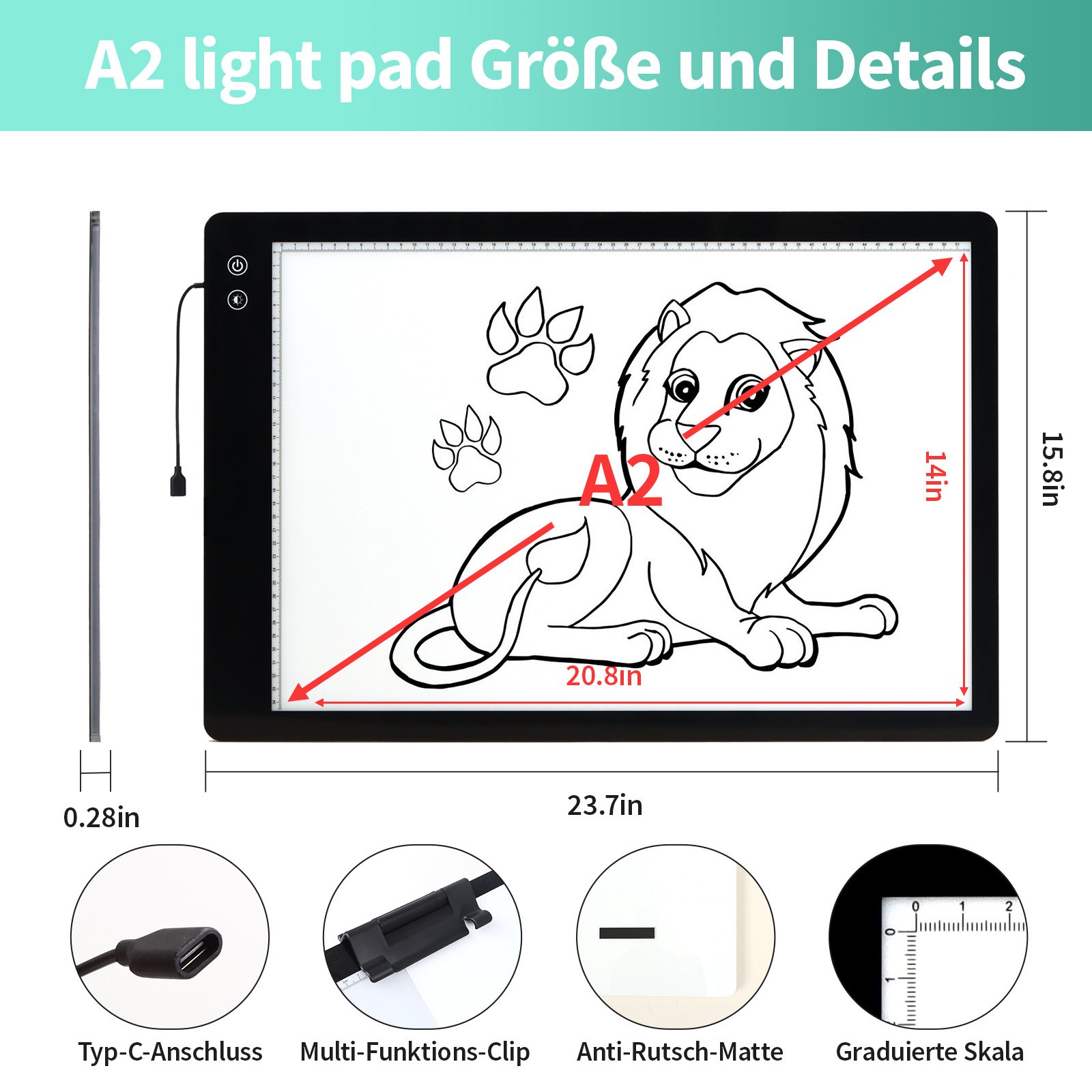 Touch Button Aquarellieren Acrylic Architectural Children Level Portable Light Up Drawing Copying Board Led Tracing Light Pad