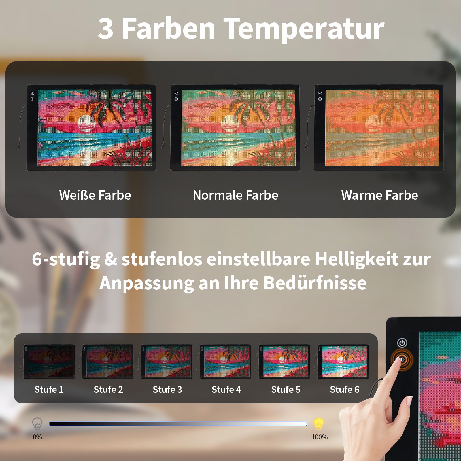Touch Button Aquarellieren Acrylic Architectural Children Level Portable Light Up Drawing Copying Board Led Tracing Light Pad