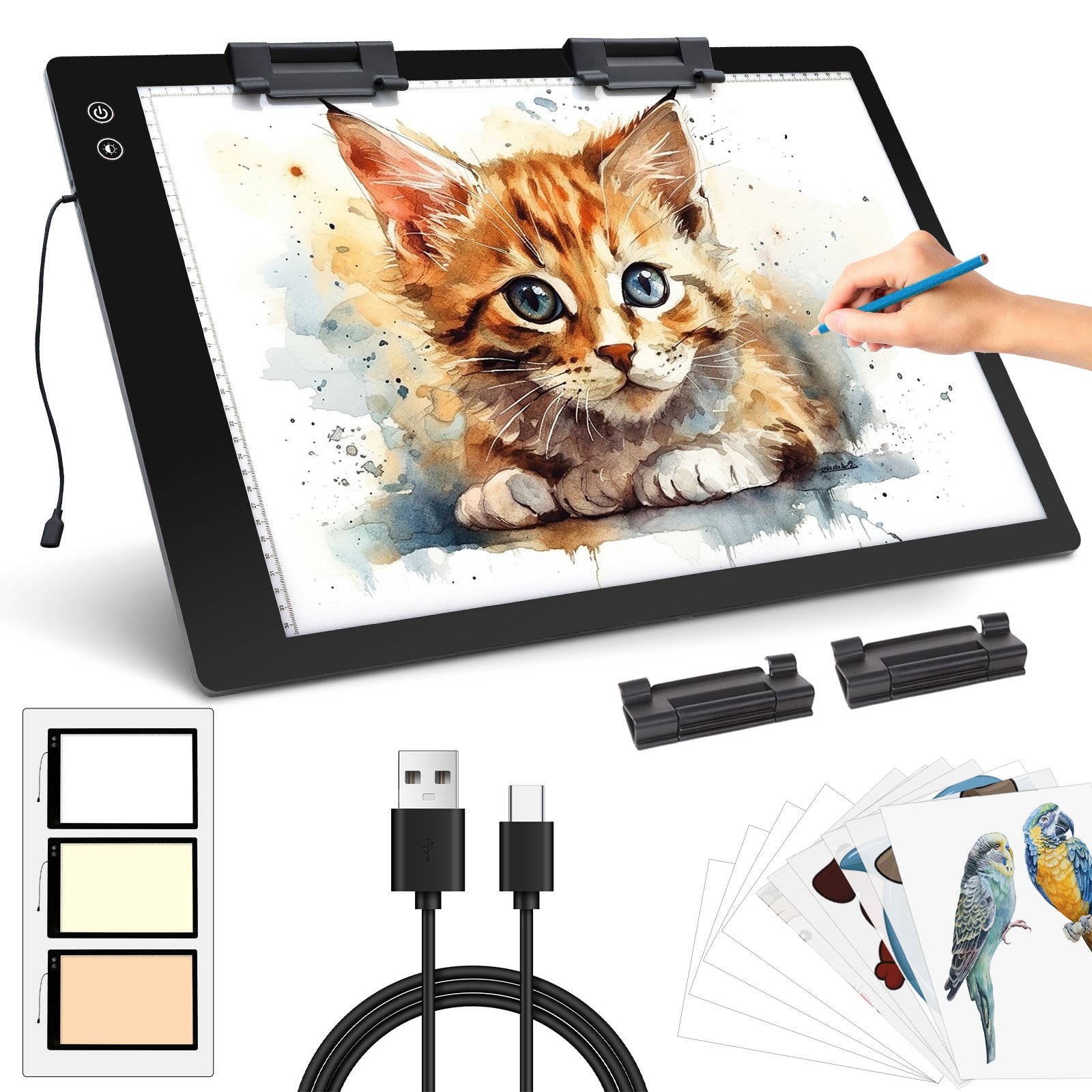 Touch Button Aquarellieren Acrylic Architectural Children Level Portable Light Up Drawing Copying Board Led Tracing Light Pad