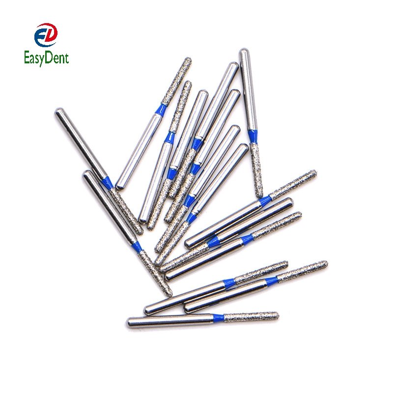 100 pcs Dental Diamond Burs 1.6mm Dental High Speed Burs Diamond Polishing Tooth Preparation bur High Speed Handpiece Turbine