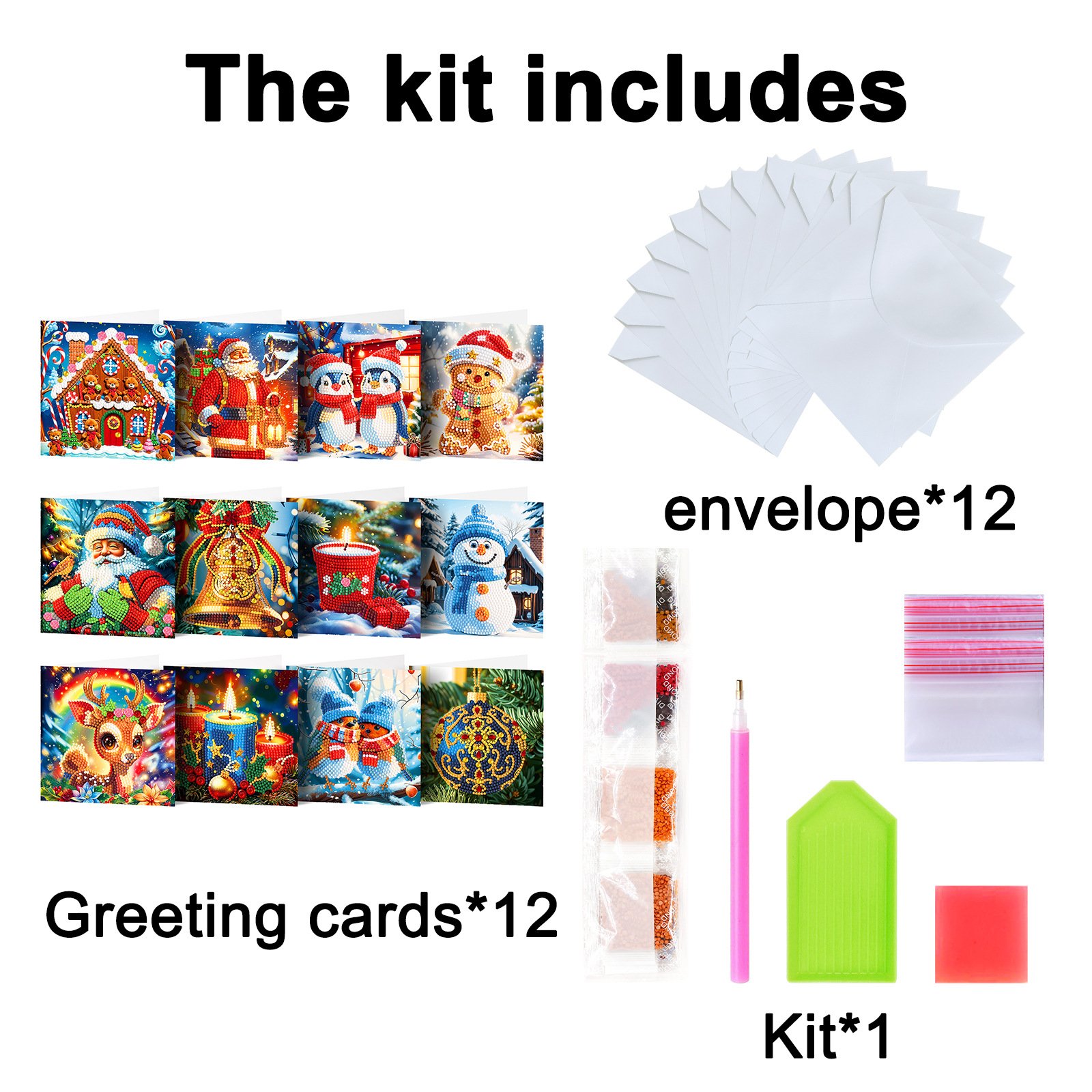 LS 5D DIY Diamond Painting card kit Christmas Blessing Card birthday daily greeting cards child gift Handmade festival Gift