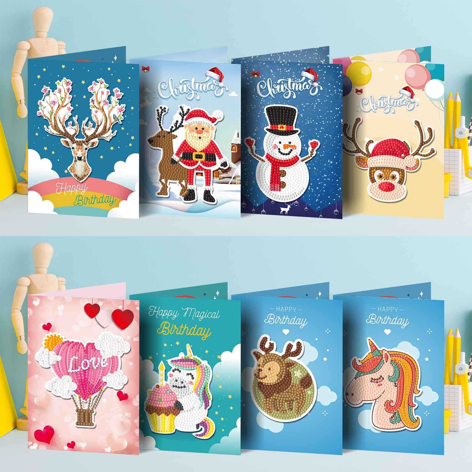 LS 5D DIY Diamond Painting card kit Christmas Blessing Card birthday daily greeting cards child gift Handmade festival Gift