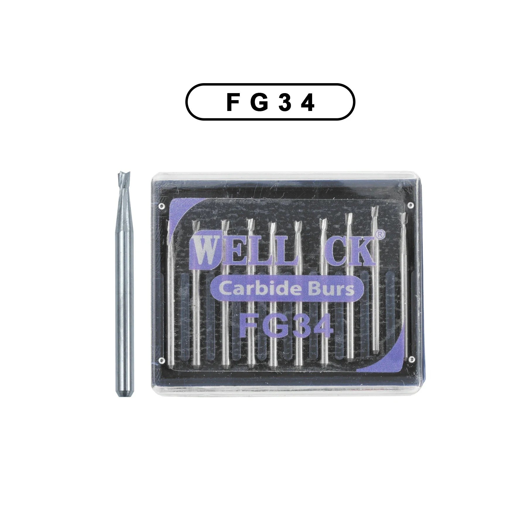 10Pcs/Box Dia 1.6mm Tungsten Steel Bur FG Carbide Dental Burs For High Speed Handpiece