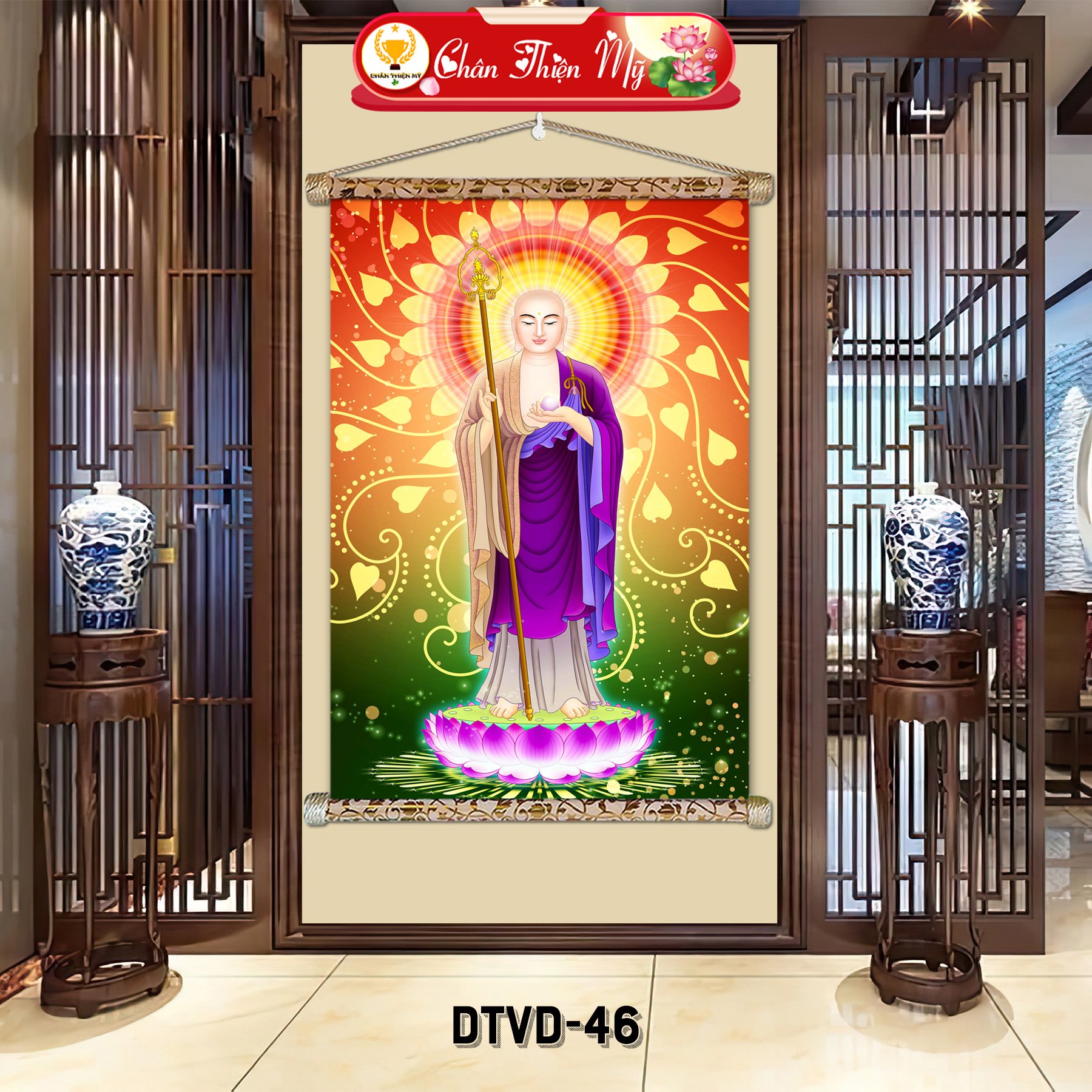 Ksitigarbha Buddha image for wall art Modern home decor
