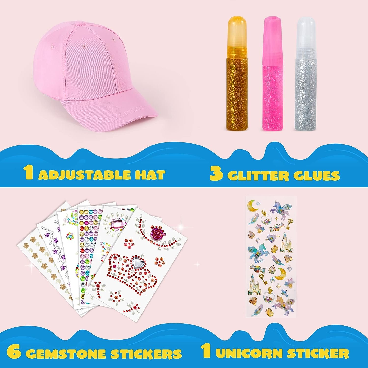 New Designs Creative DIY Diamond Painting Hat for Kids Funny Children Creative Diamond Art Craft Kits