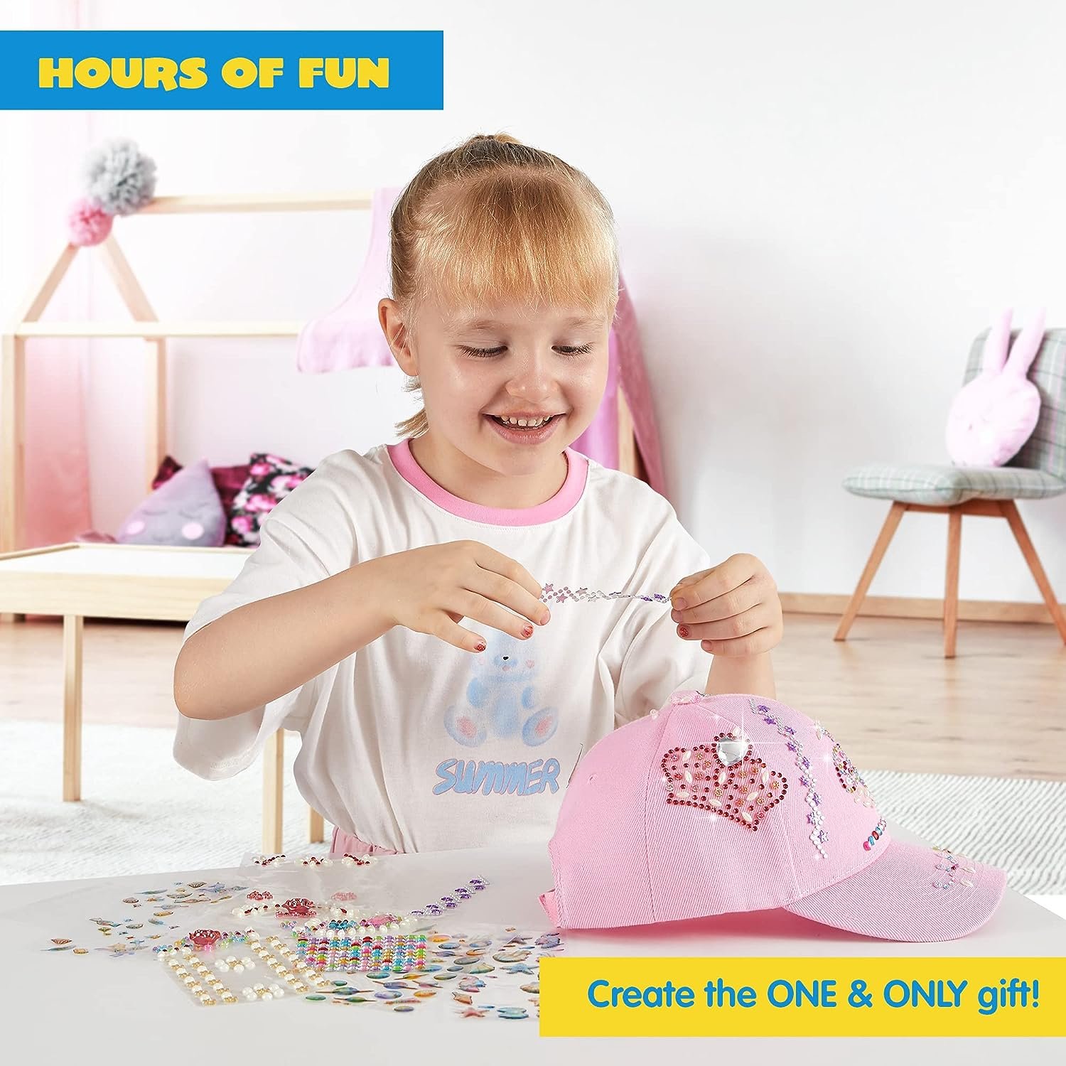 New Designs Creative DIY Diamond Painting Hat for Kids Funny Children Creative Diamond Art Craft Kits