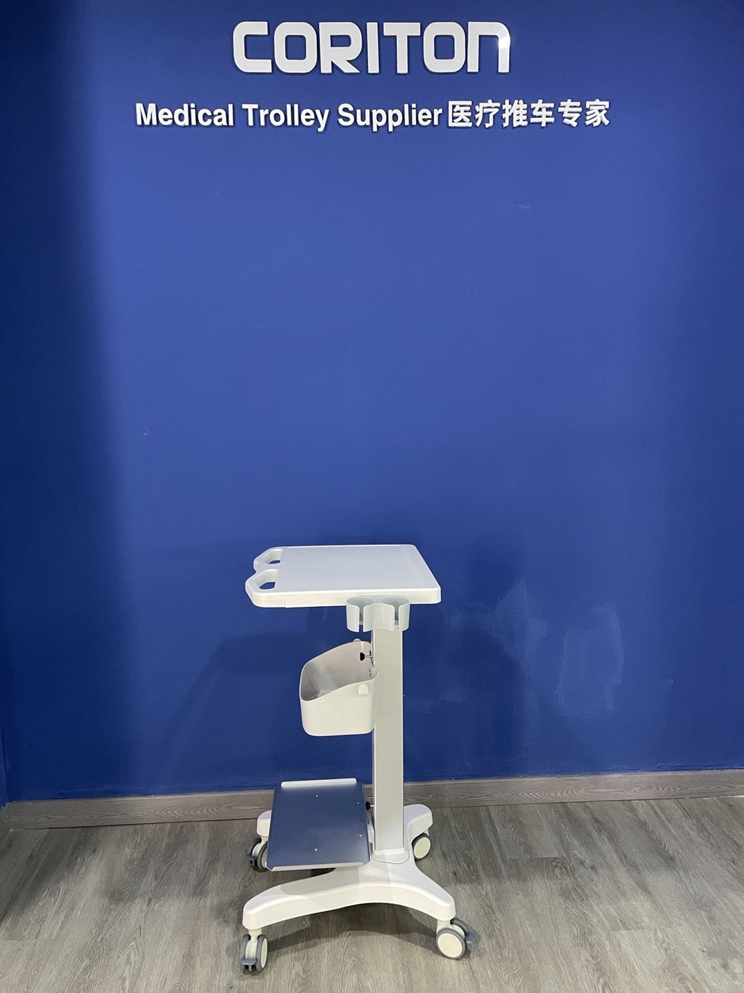 Medical hospital furniture Mobile cart ultrasound machine table AA alloy trolley US ecg probe cup printer tray