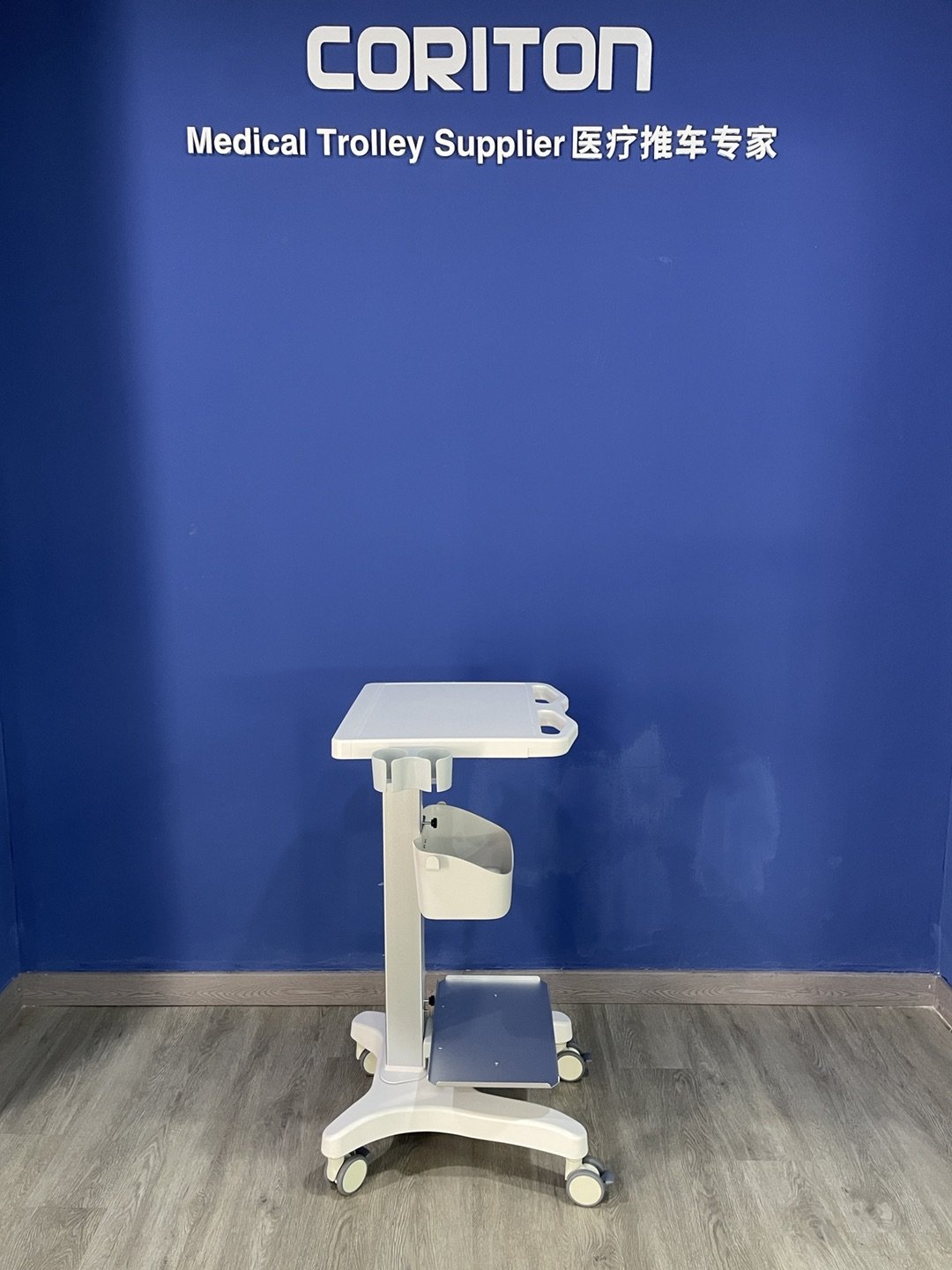 Medical hospital furniture Mobile cart ultrasound machine table AA alloy trolley US ecg probe cup printer tray